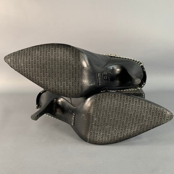 SCHUTZ Size 7 Black Studded Pull On Stiletto Booties - Picture 6 of 8